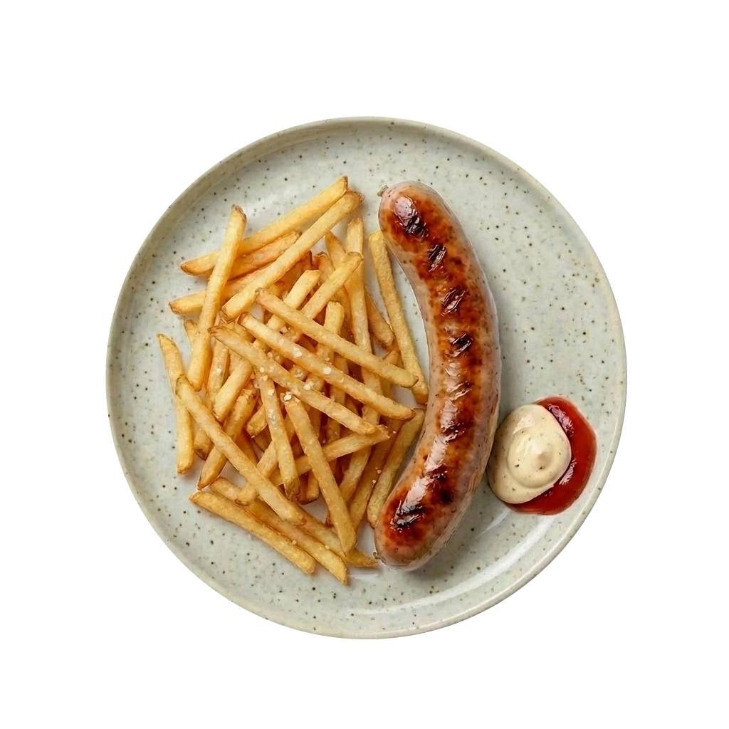 PØLSE OG POMMES FRITES